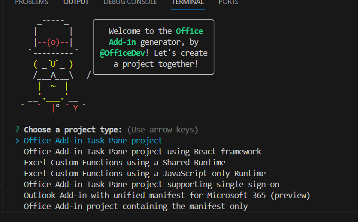  creating word addin using JavaScript