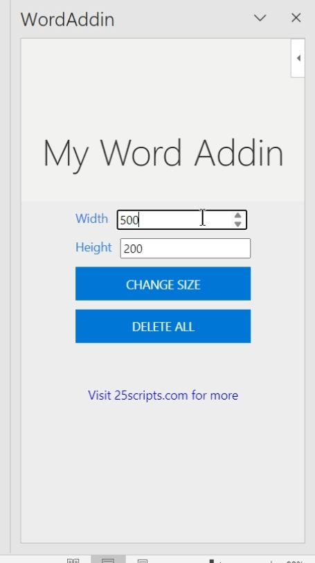  creating word addin using JavaScript